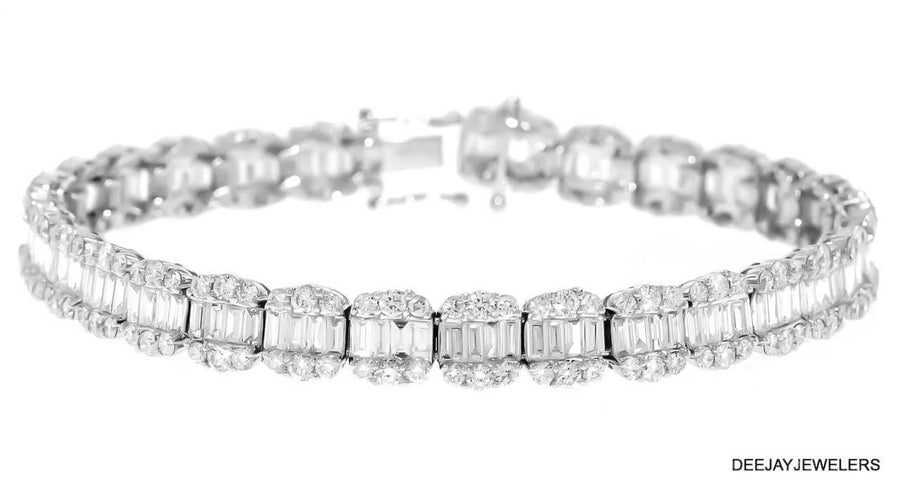 Julia Bracelet | 8.41ct Baguette Diamond Statement Bracelet 18k White Gold