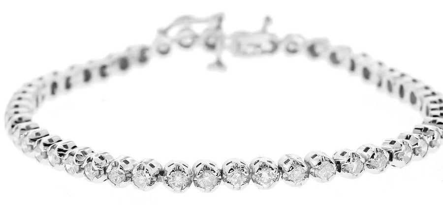 3ct Diamond Ankle Bracelet 14k White Gold 9 inch Anklet