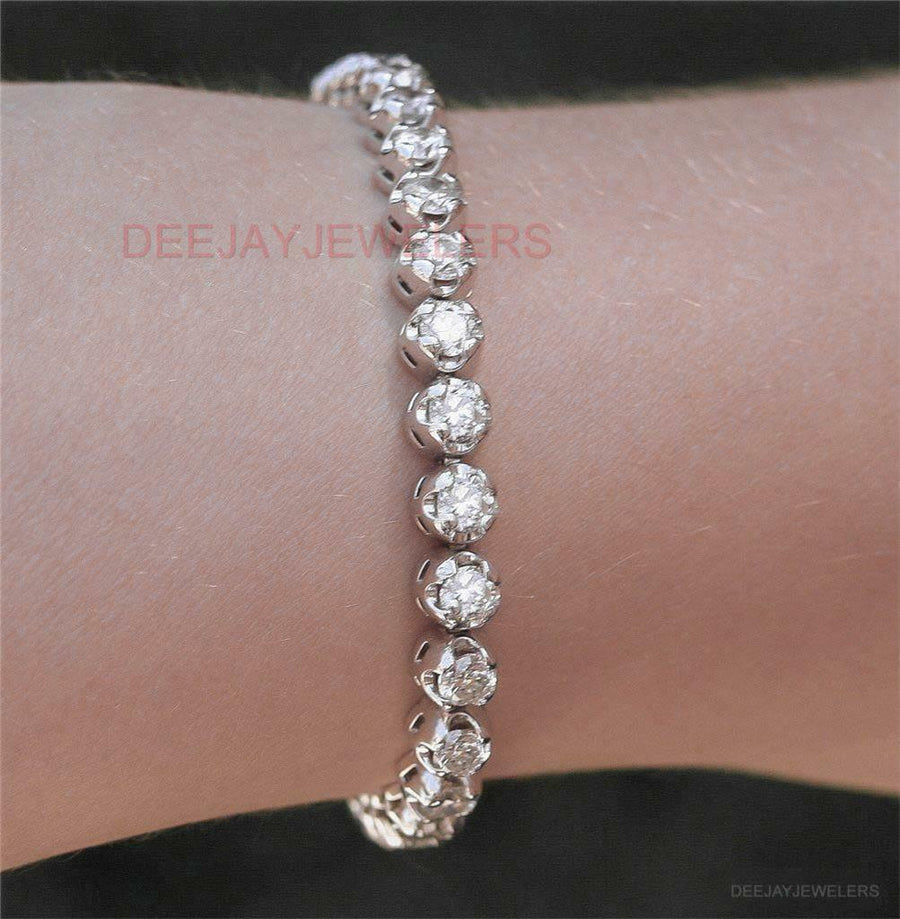 8.25ct Diamond Round Tennis Bracelet 14k White Gold