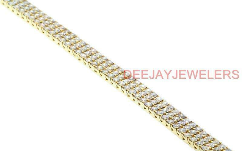 Maria Bracelet | 14ct Diamond 3-Row Tennis Line Bracelet 14k Yellow Gold