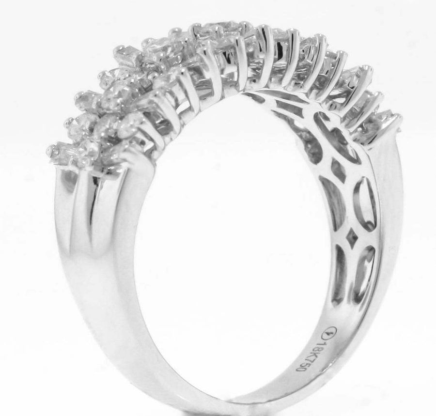 1.56ct Diamond Ring 18k White Gold Anniversary Band