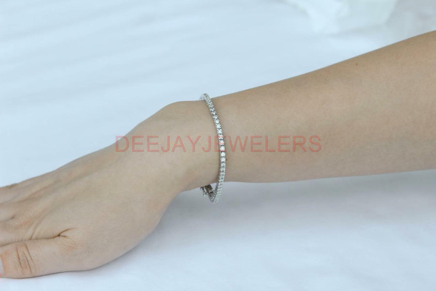 4ct Diamond Tennis Line Bracelet 14k White Gold