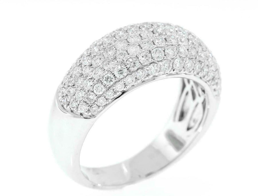 1.38ct Diamond Anniversary Ring Dome Band 18k White Gold