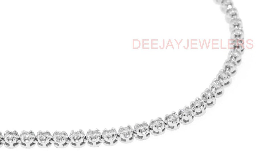 4ct Diamond Eternity Tennis Necklace 14k White Gold 18inch