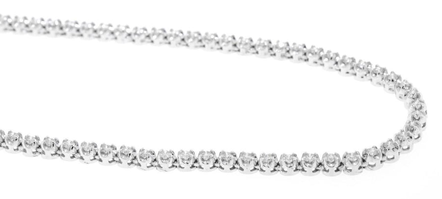 5ct Diamond Eternity Tennis Necklace 14k White Gold