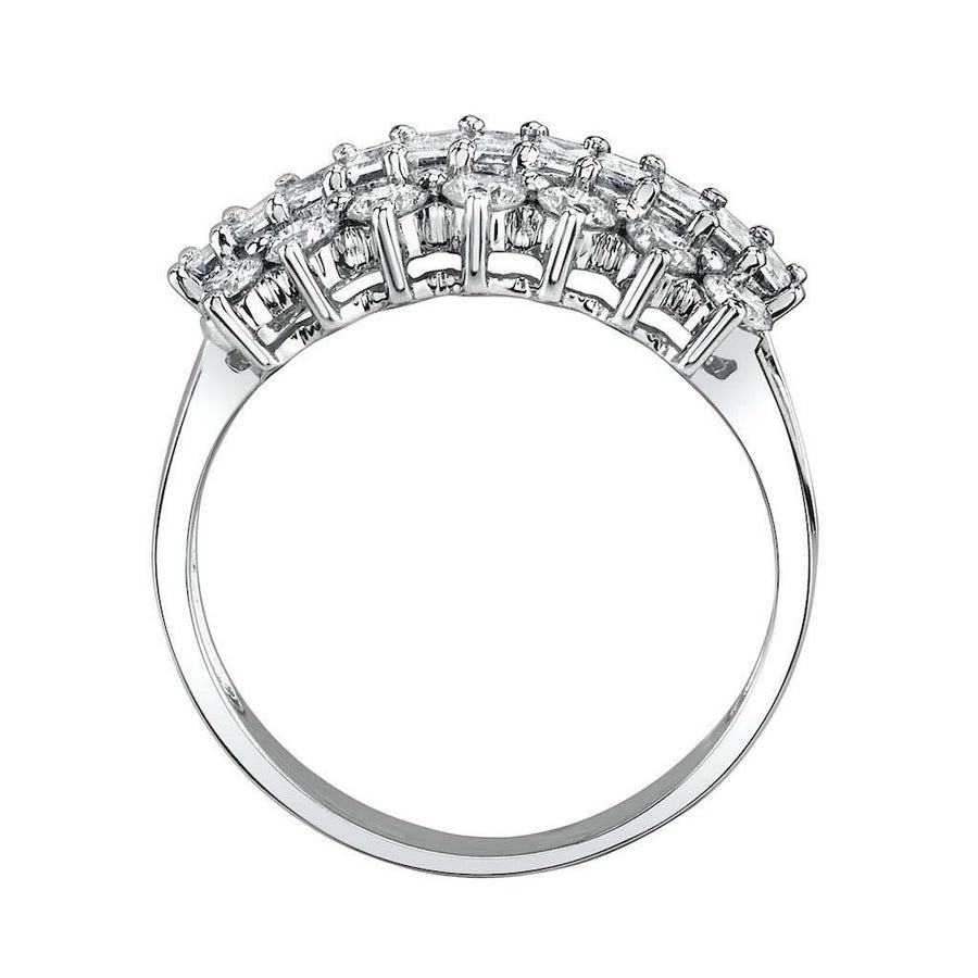1.47ct Baguette Diamond Ring 18k White Gold Anniversary Band