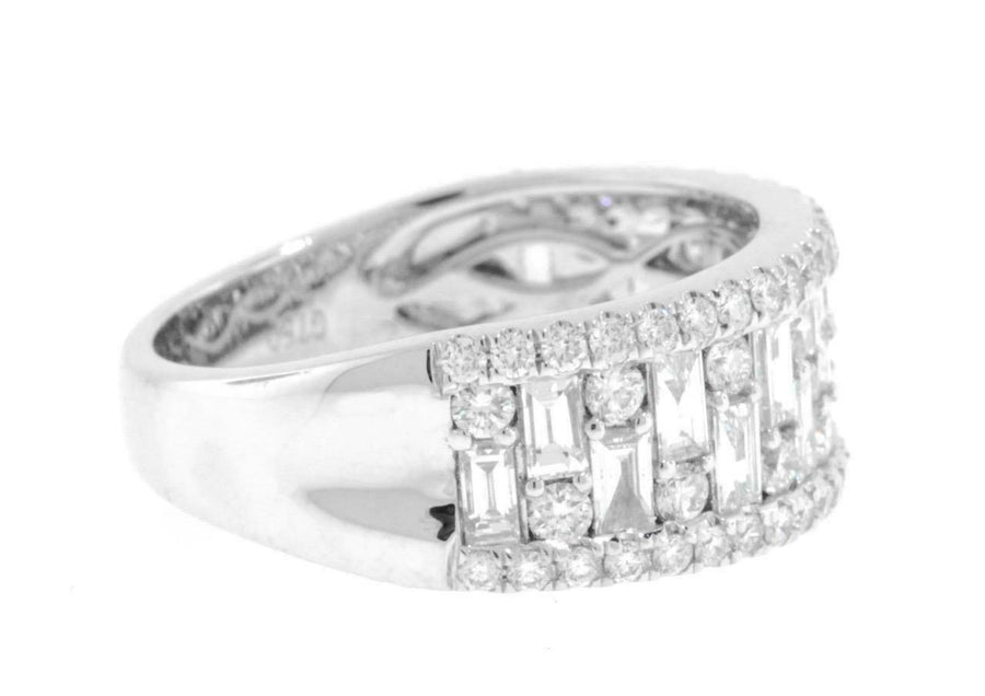 1.56ct Diamond Anniversary Ring 18k White Gold Band