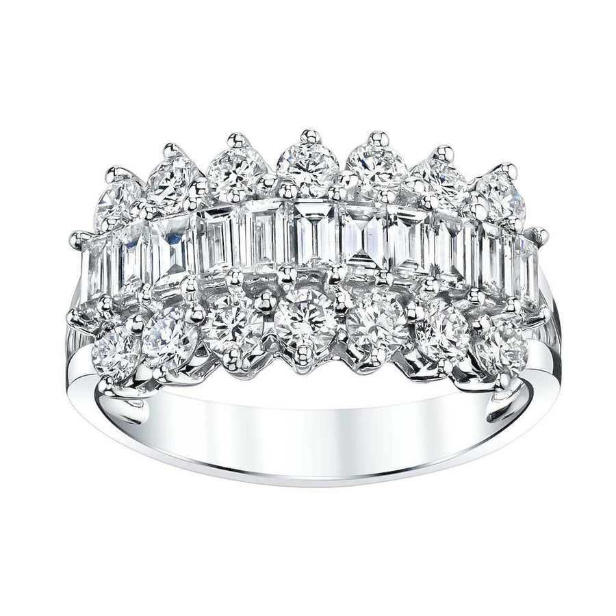 1.47ct Baguette Diamond Ring 18k White Gold Anniversary Band