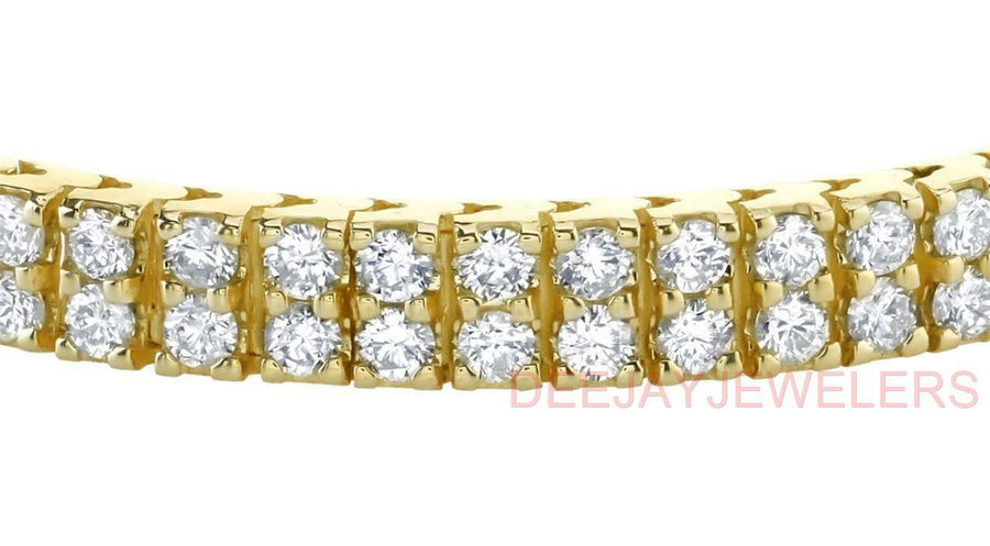 6ct Diamond Double Row Tennis Bracelet 14k Yellow Gold