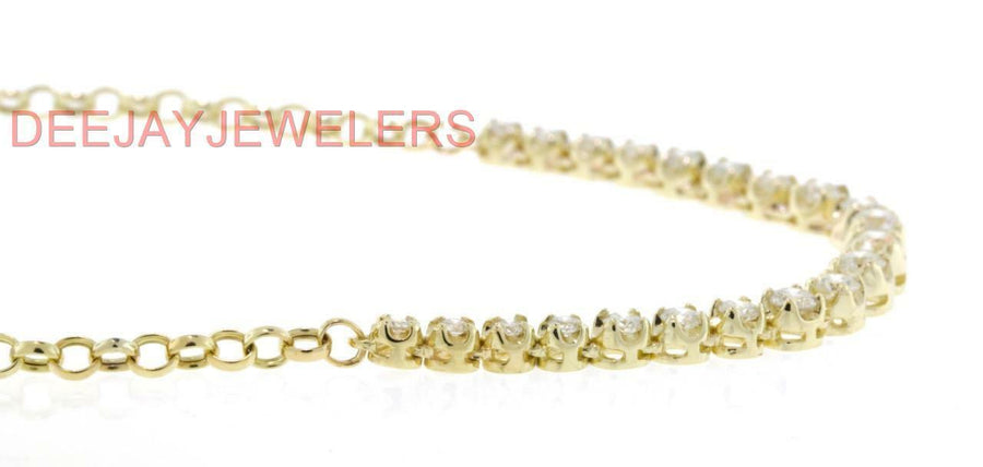 2.48ct Diamond Half Tennis Necklace 14k Yellow Gold