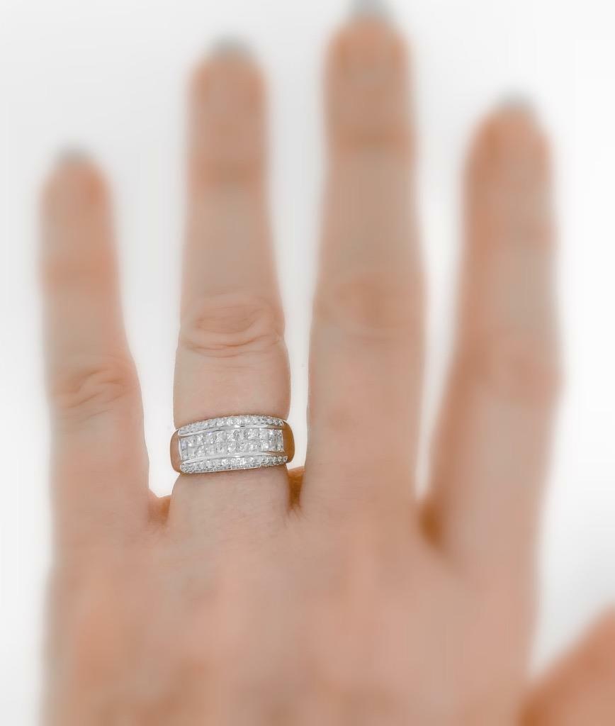 1.07ct Princess Diamond Anniversary Band Ring 18k White Gold