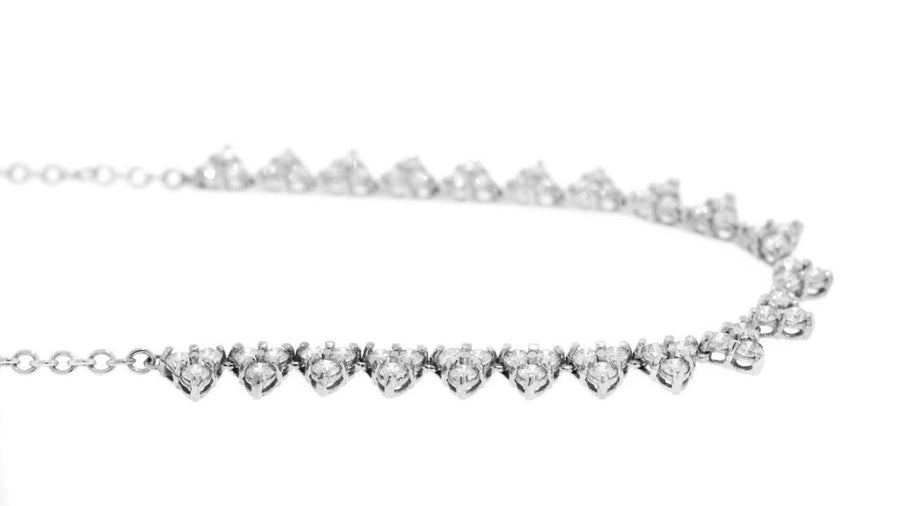 3.75ct Diamond Fancy Layering Necklace 14k White Gold
