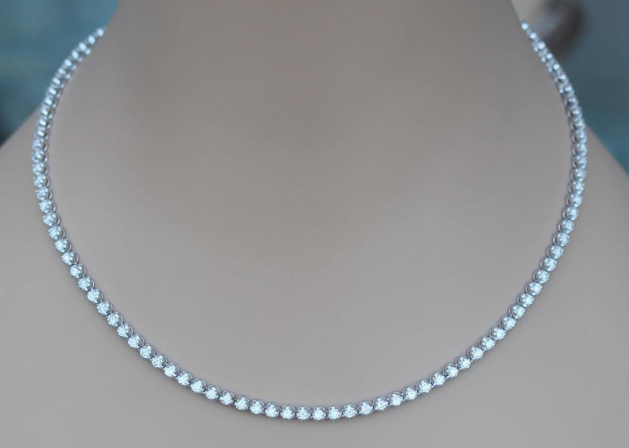 Meghan Necklace | 12ct Diamond Eternity Tennis Necklace 14k White Gold