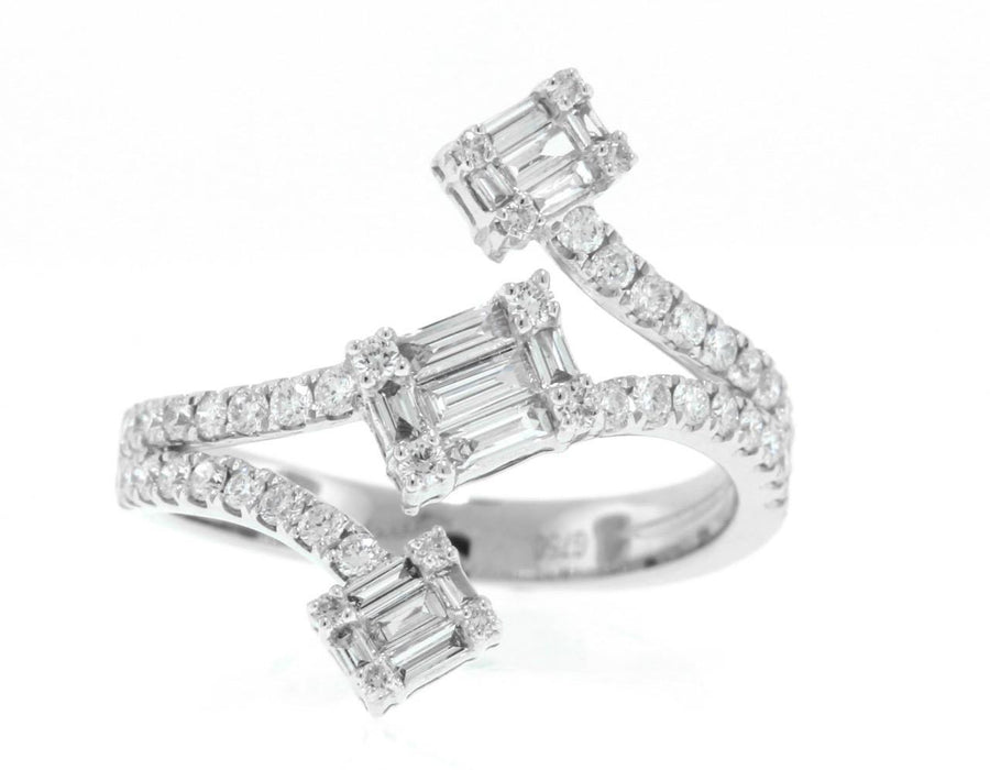 0.95ct Baguette Diamond Ring 18k White Gold Band