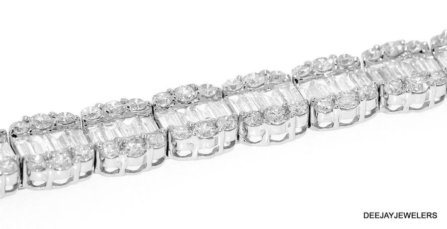 Julia Bracelet | 8.41ct Baguette Diamond Statement Bracelet 18k White Gold