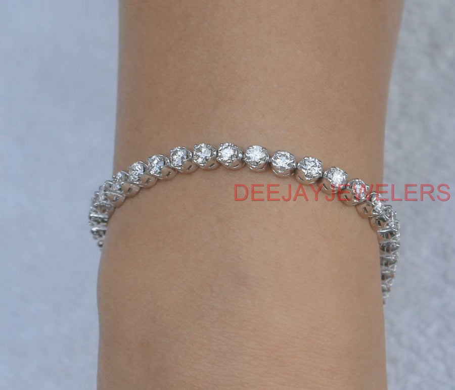 5ct Diamond Tennis Bracelet Round 14k White Gold