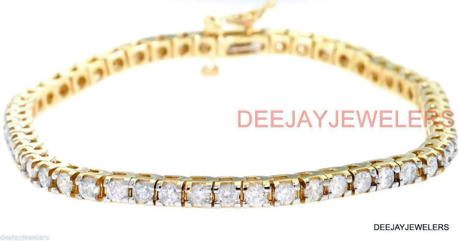 7ct Diamond Tennis Line Bracelet 14k Yellow Gold