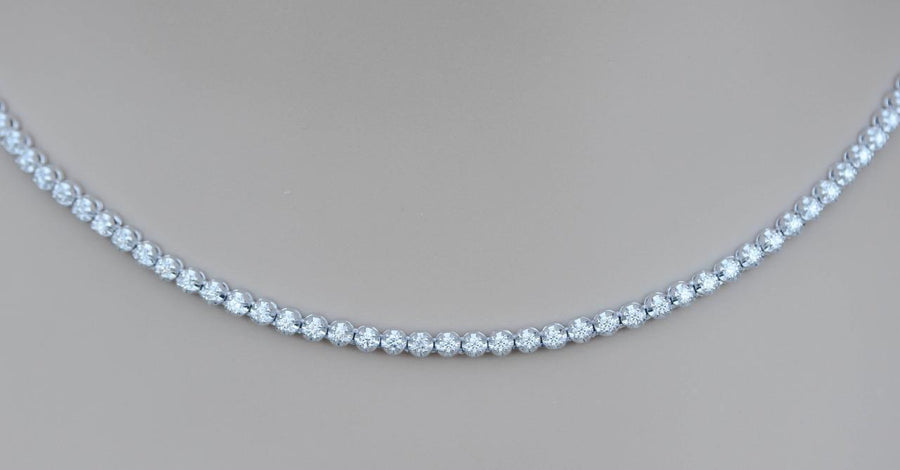 5ct Diamond Eternity Tennis Necklace 14k White Gold 16 inch