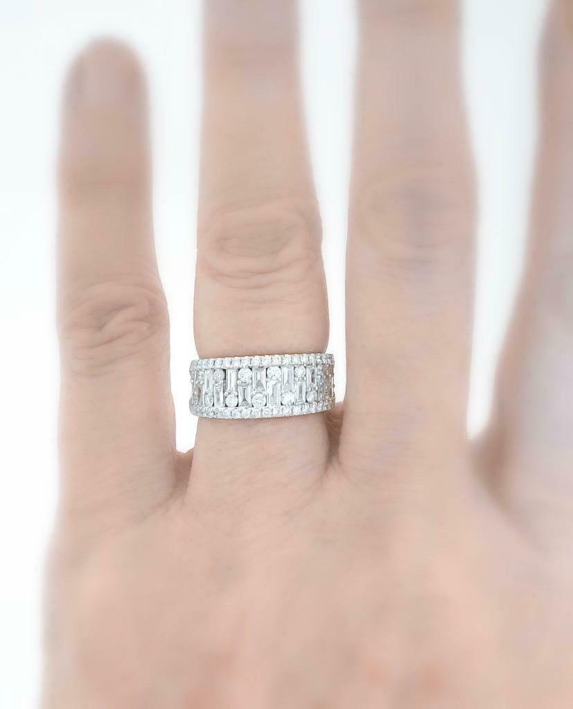 1.56ct Diamond Anniversary Ring 18k White Gold Band