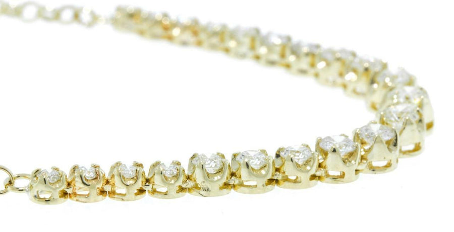 3.80ct Diamond Half Tennis Necklace 14k Yellow Gold