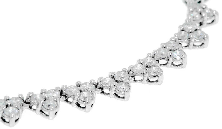 3.75ct Diamond Fancy Layering Necklace 14k White Gold