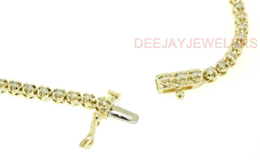 4ct Diamond Eternity Tennis Necklace 14k Yellow Gold 16 Inch