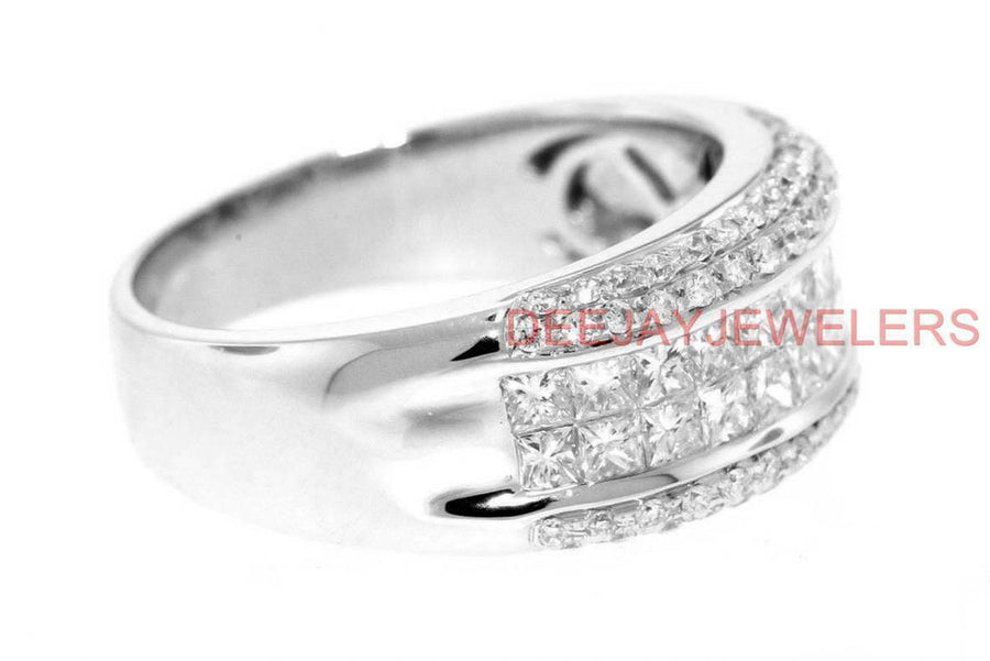 1.07ct Princess Diamond Anniversary Band Ring 18k White Gold