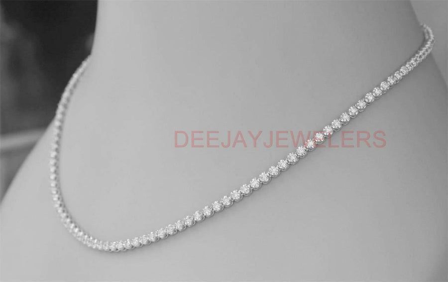 6ct Diamond Tennis Necklace Eternity 14k White Gold