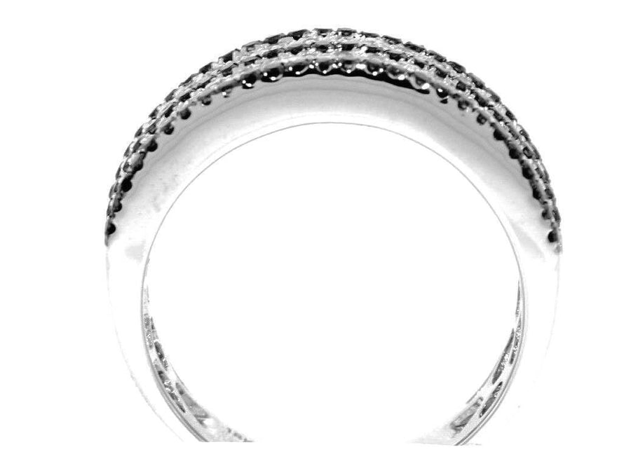 1.65ct Black and White Diamond Ring 18k White Gold Band