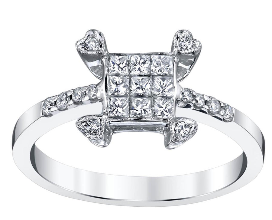 0.50ct Princess Diamond Ring 18k White Gold