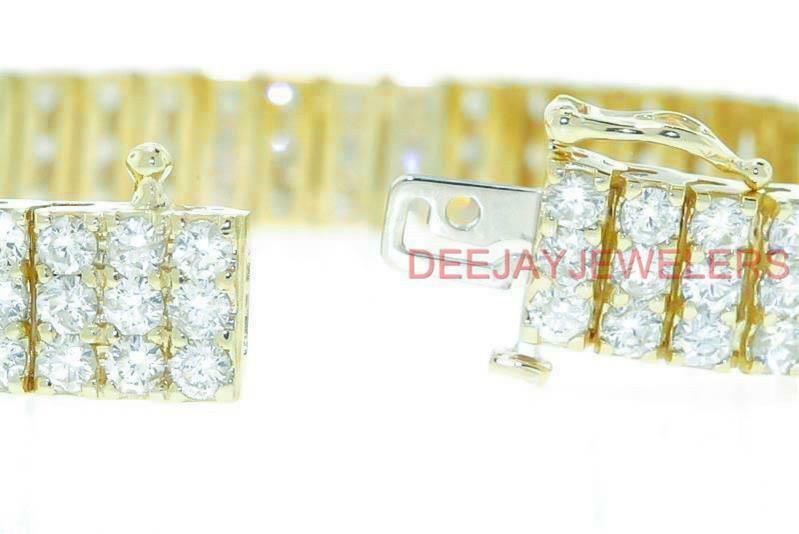 Maria Bracelet | 14ct Diamond 3-Row Tennis Line Bracelet 14k Yellow Gold