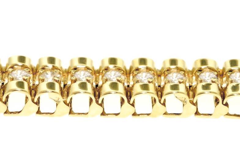 5ct Diamond Rolex Link Bracelet 14k Yellow Gold 8 inch 32gms