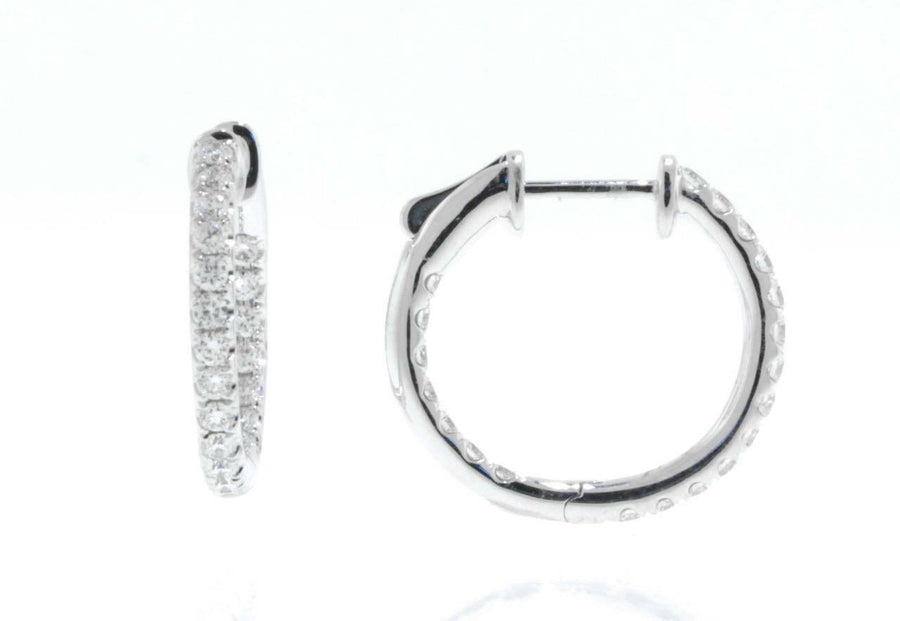 0.81ct Diamond Inside Out Round Hoop Earrings 18k White Gold