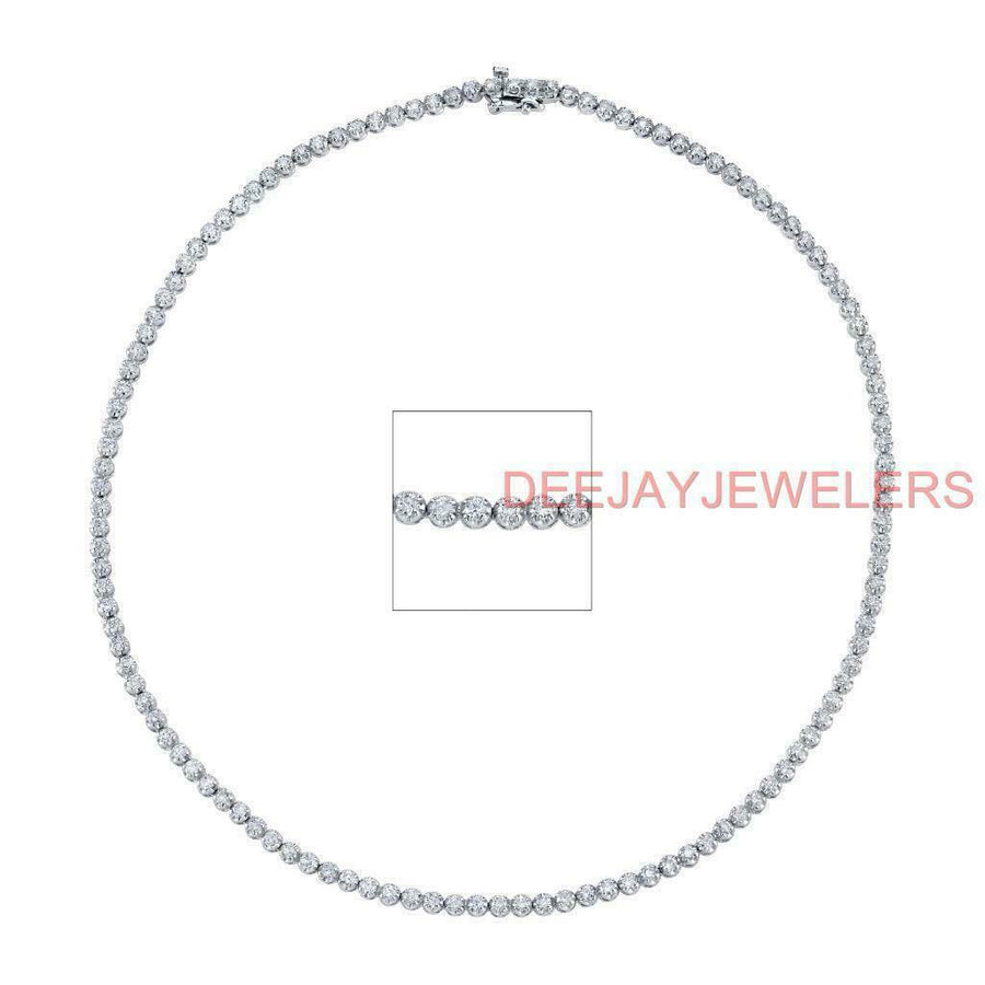 6ct Diamond Tennis Necklace Eternity 14k White Gold