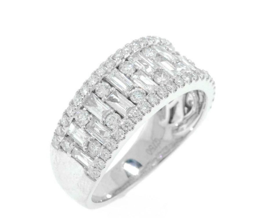 1.56ct Diamond Anniversary Ring 18k White Gold Band