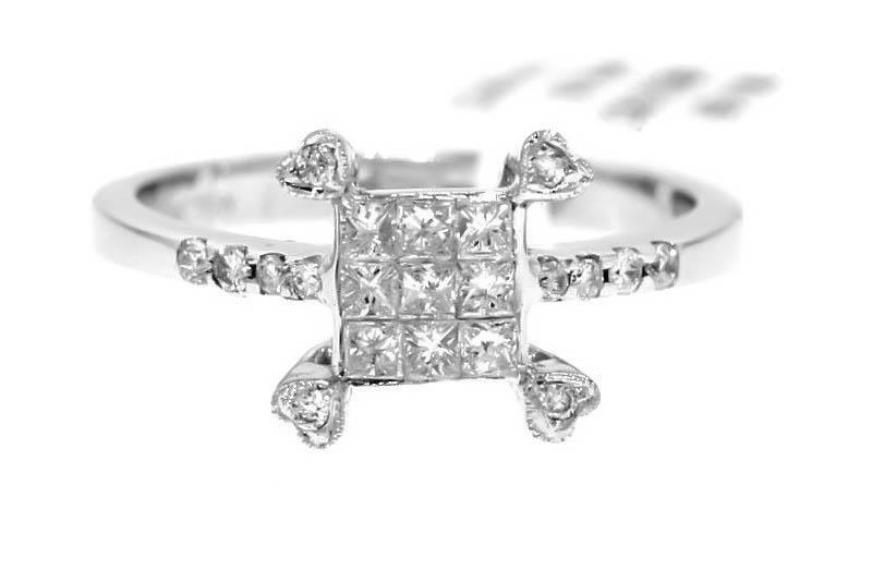 0.50ct Princess Diamond Ring 18k White Gold