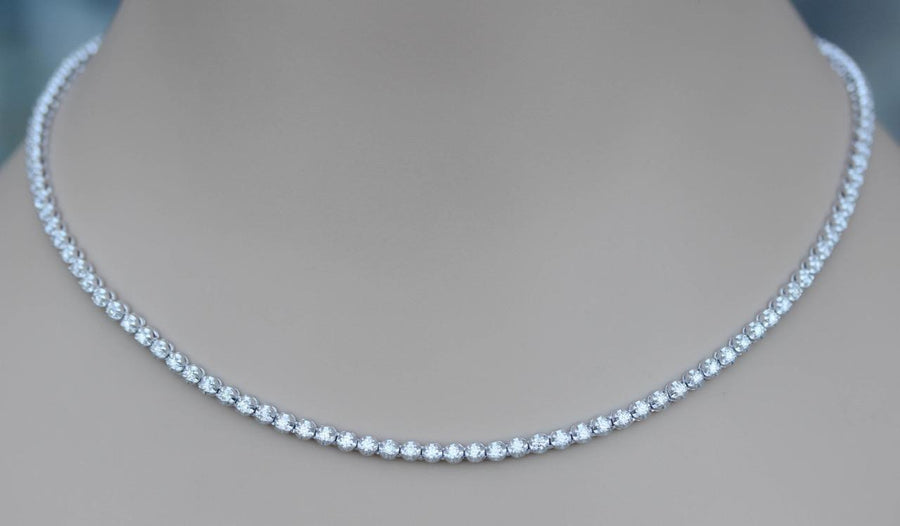 5ct Diamond Eternity Tennis Necklace 14k White Gold 16 inch