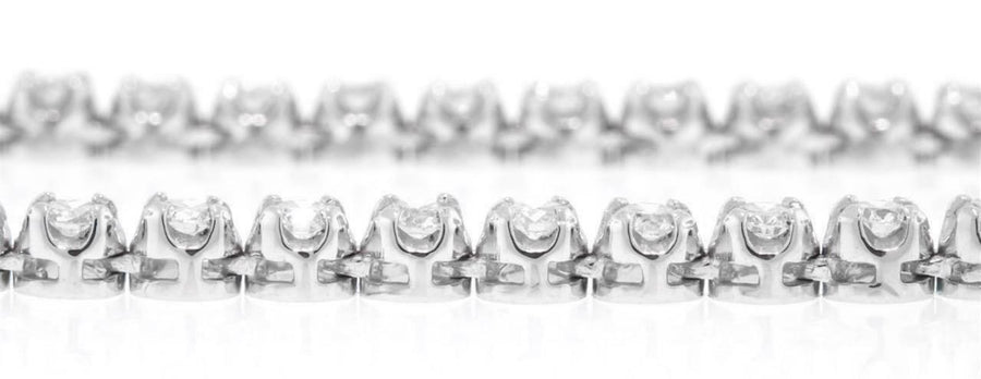 15ct Diamond Eternity Tennis Necklace 14k White Gold 17 Inch