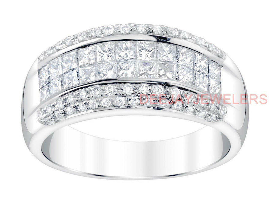 1.07ct Princess Diamond Anniversary Band Ring 18k White Gold