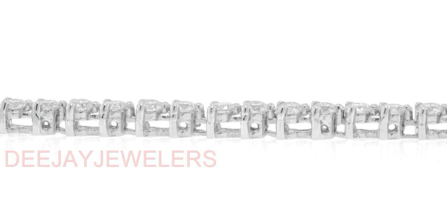 5ct Diamond Tennis Bracelet 3 Prong Martini 14k White Gold