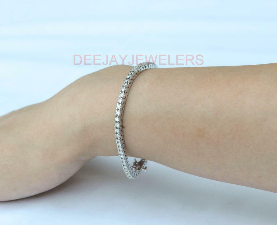 4ct Diamond Tennis Line Bracelet 14k White Gold