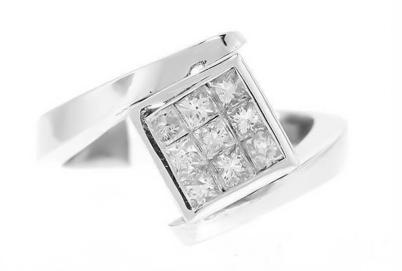 1.00ct Princess Diamond Ring 14k White Gold