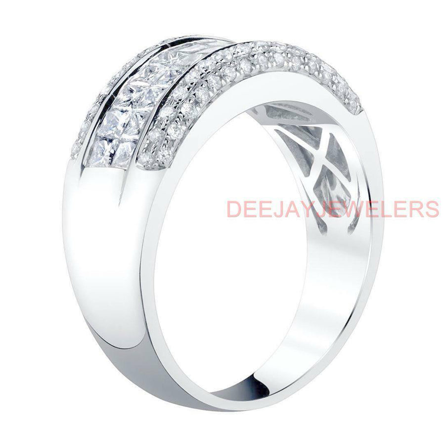 1.07ct Princess Diamond Anniversary Band Ring 18k White Gold