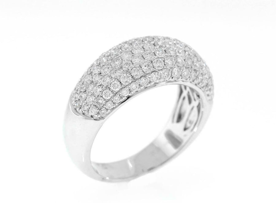 1.38ct Diamond Anniversary Ring Dome Band 18k White Gold