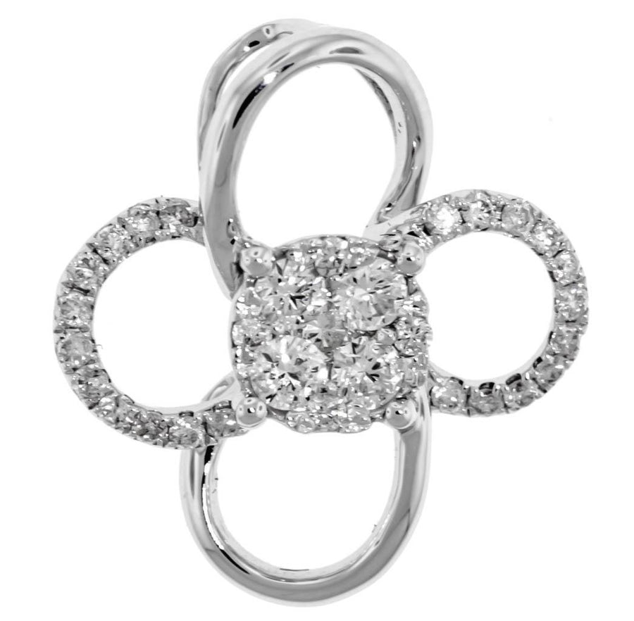 0.45ct Diamond Pendant Slide Necklace 18k White Gold