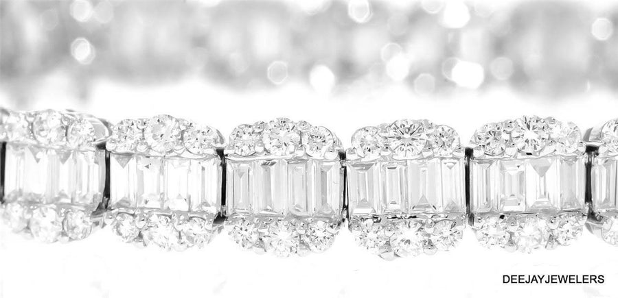 Julia Bracelet | 8.41ct Baguette Diamond Statement Bracelet 18k White Gold