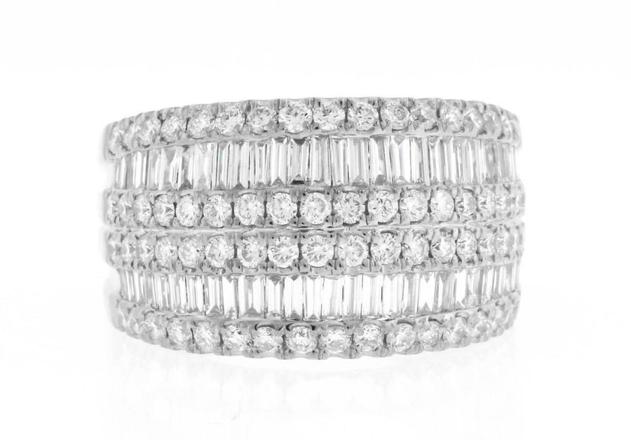 Alexandra Ring | 2.41ct Baguette Diamond Statement Ring 18k White Gold Band