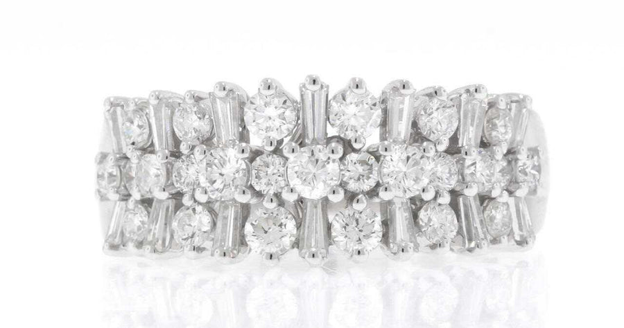 1.56ct Diamond Ring 18k White Gold Anniversary Band