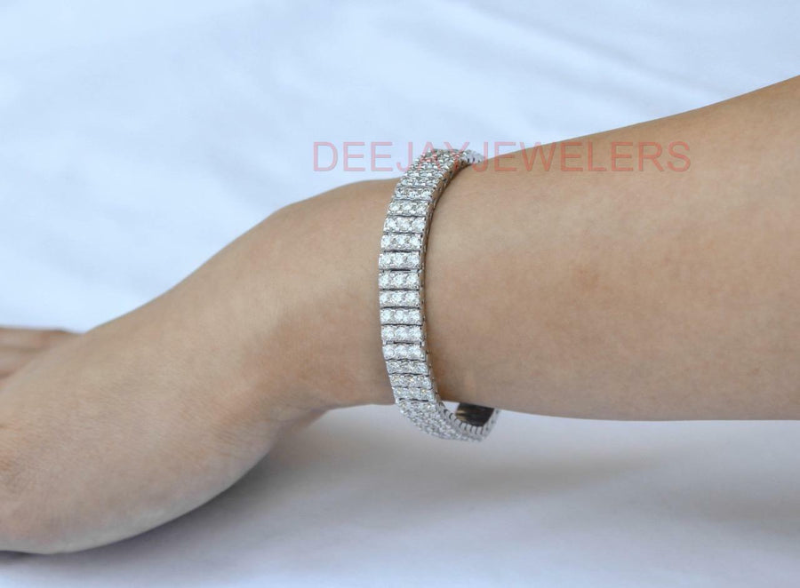 Margaret Bracelet | 14ct Diamond 3-Row Tennis Line Bracelet