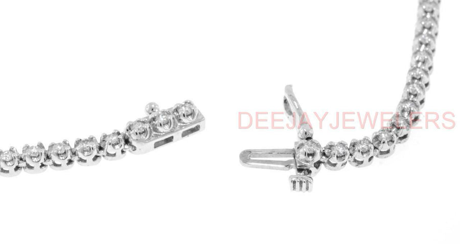 4ct Diamond Eternity Tennis Necklace 14k White Gold 18inch